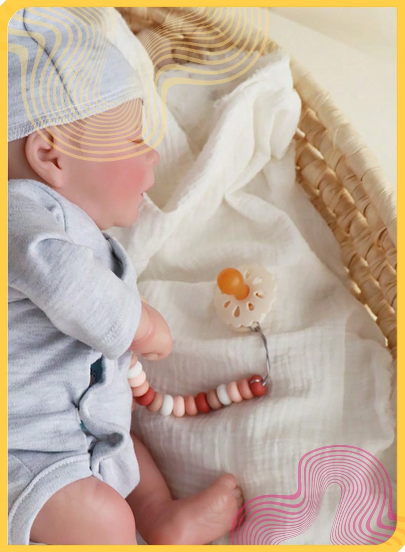 شي آند ليتل لهاية أطفال متعددة الأغراض على شكل زهرة، مهدئة ومخففة لآلام التسنين، آمنة وصديقة للبيئة، مثالية لحديثي الولادة والرضع (أزرق) - Image 5