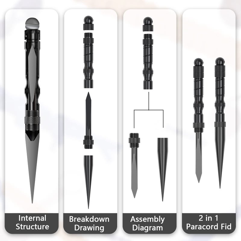 WILDAIR Paracord Marlin Spike-Pro Knotter Tools Lacing Needles Paracord Tools DIY Weaving Lacing Stitching Needles and Smoothing Tool for Paracord Leather Ropes Cords Projects - Image 3