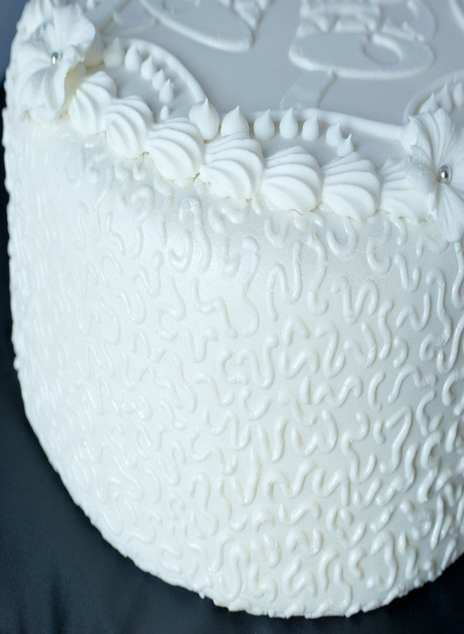 Designer Stencils C752 Cornelli Lace Cake Stencil, Beige/semi-Transparent - Image 2