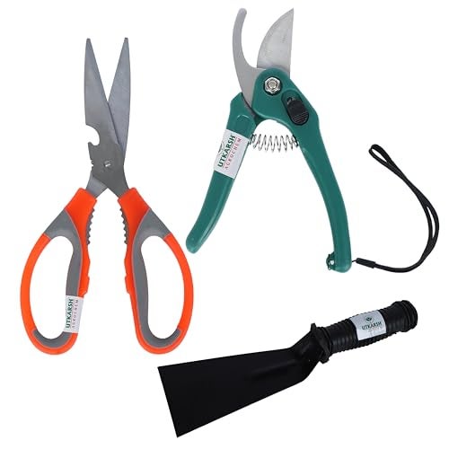 Utkarsh Garden Pruner Cutters, Anvil Roll Cut Secateurs | Bypass Shears, Super Pruning Secateurs | Heavy Duty Gardening Cutter Tools for Plants | Garden Plant Cutter Accessories - Set of 2 Tools - Image 1