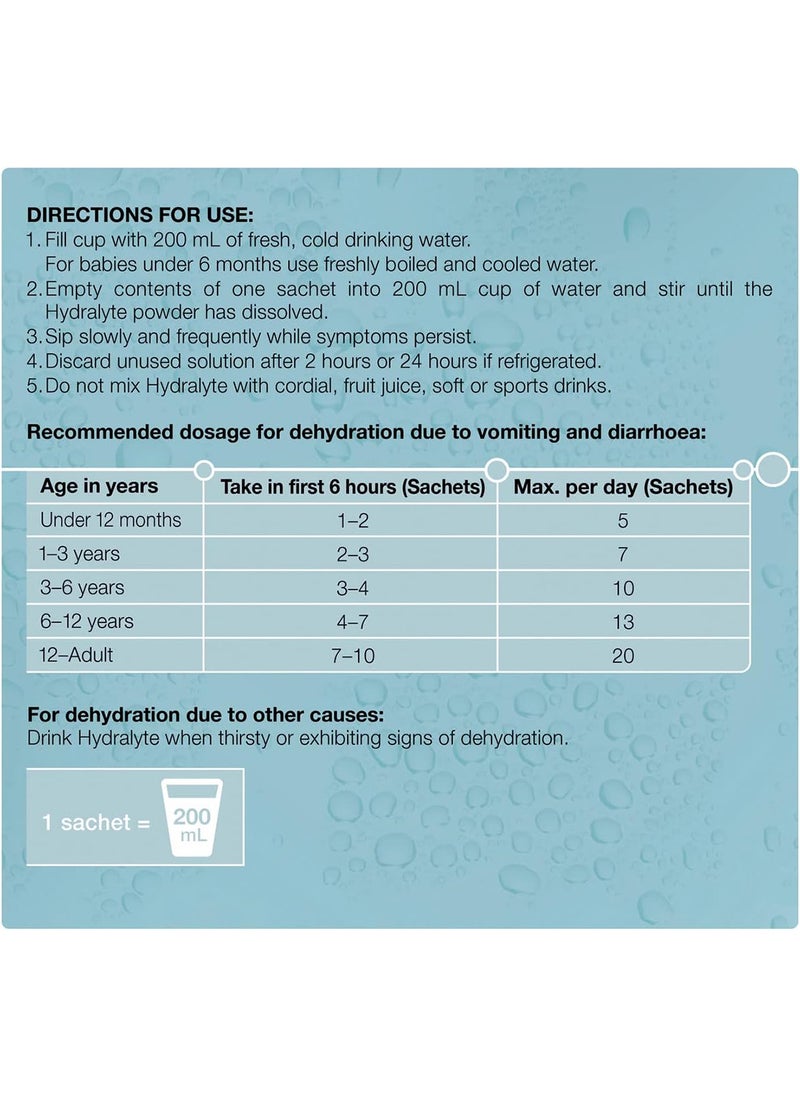 Hydralyte Electrolyte Powder 10 Sachets  Lemonade  - Image 3