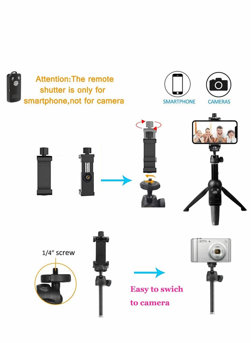 Excefore Portable 40 Inch Aluminum Alloy Selfie Stick Phone Tripod with Wireless Remote Shutter for iPhone 13 12 11 pro Xs Max Xr X 8 7 6 Plus, Android Smartphone, for Selfies Video Recording Live Streaming - Image 3