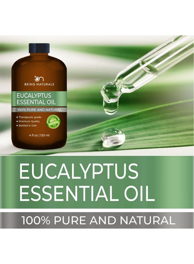 Being Naturals Eucalyptus Essential Oil - Huge 4 Fl Oz - 100% Pure & Natural - Premium Natural Oil With Glass Dropper (Eucalyptus Oil) - Image 3
