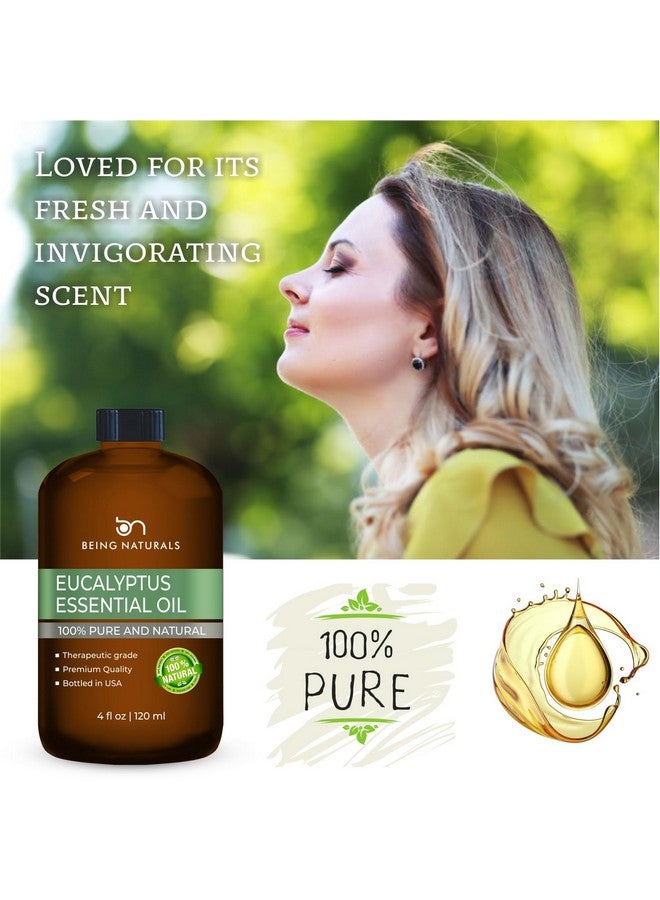 Being Naturals Eucalyptus Essential Oil - Huge 4 Fl Oz - 100% Pure & Natural - Premium Natural Oil With Glass Dropper (Eucalyptus Oil) - Image 5