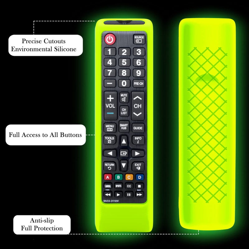 Lambcare Remote case for Samsung Controller, Silicone Cover for BN59-01199F Smart TV Control Skin Sleeve Glow in The Dark - Image 4