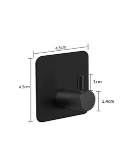 EZGOZ Stainless Steel Wall Hooks Waterproof Heavy Duty Adhesive Wall Hangers for Towel and Kitchen Bathroom Key Organization - 3Packs Black  - Image 3