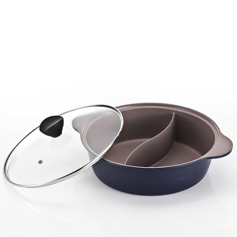 LP LIVING PLUS وعاء مرق مزدوج الطلاء سيراميك 28 سم من IH شابو شابو - Image 1