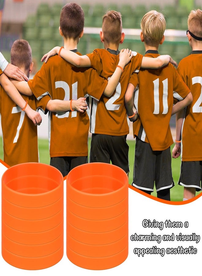 MATEPLUS Rubber Bracelets for Men 12 Count, Silicone Rubber Bracelets, Stretch Wrist Band Bulk for Event-Orange - Image 5