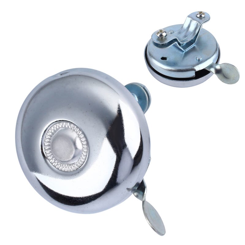 Retro Silver Metal Bicycle Horn Loud Sound Antislip Handlebar Mount Lightweight Cycling - Image 3