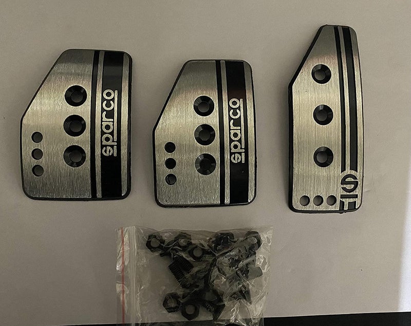AUTO MT SPARCO Paddle kit Set CAR Clutch Brake Accelerator PAD SPARCO Paddle kit for All Cars VEHCILES Direct (SPARCO Silver Paddle KIT Set) - Image 1