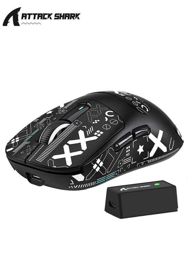 Attack Shark X3 Pro 4K/8K Hz Mouse, 59g Superlight BT/2.4G Wireless/Wired Gaming Mouse, PixArt PAW3395 Gaming Sensor, 26000 DPI, Griptape, Programmable Buttons for Win11/Xbox/PS/Mac(Black)  - Image 1