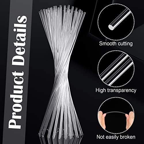 Vicenpal 120 Pcs 12 Inch Clear Acrylic Rods 3 mm Plant Stakes Acrylic Dowel Rods Plant Support Stakes Round Strip Sticks for Party DIY Crafts Decorations Gardening - Image 3