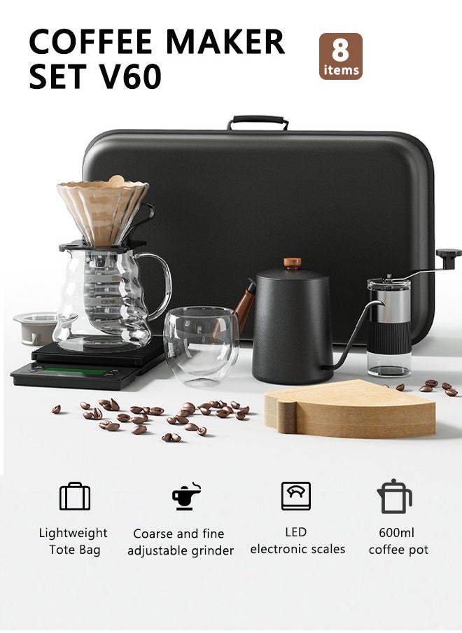 Bolivia's V60 Coffee Maker Set, Drip Coffee Maker Set, 7 pcs Coffee Tool with Portable Travel Bag, for Home, Travel, Camping  - Image 1