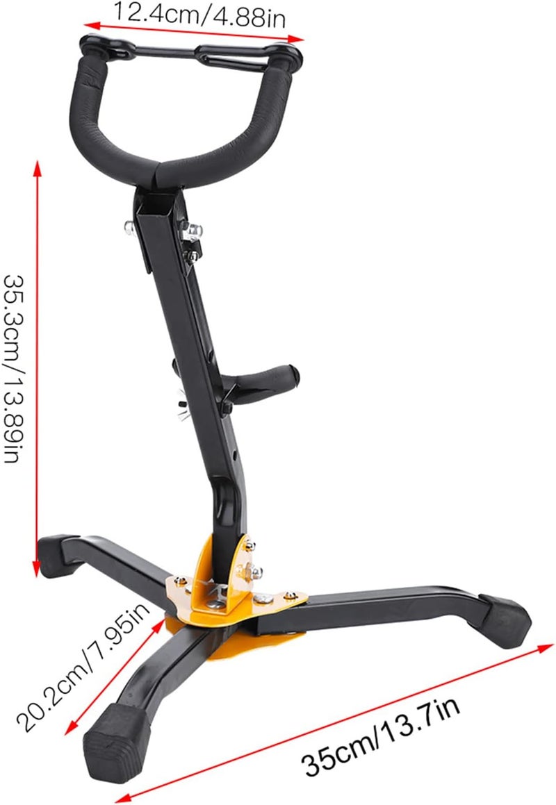 Dilwe Foldable Saxophone Stand, Adjustable Metal Alto Tenor Sax Saxophone Tripod Stand - Image 3