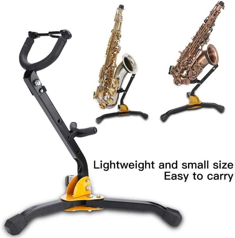 Dilwe Foldable Saxophone Stand, Adjustable Metal Alto Tenor Sax Saxophone Tripod Stand - Image 1