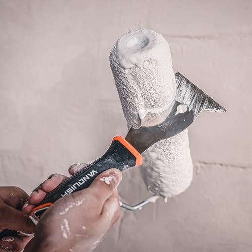 VANQUISH 5 In 1 Stainless Steel Putty Knife Paint Scraper with Soft Grip Handle and Metal Hammer End (3568) - Image 3