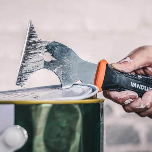 VANQUISH 5 In 1 Stainless Steel Putty Knife Paint Scraper with Soft Grip Handle and Metal Hammer End (3568) - Image 4