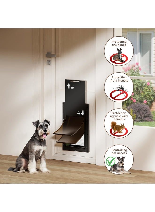 PETCOMING Never Rust Plastic Dog Door, Doggy Doggie Door, Cat Door for Easy Install in Interior and Exterior Doors or Wall, Double Magnetic Flaps, Closing Panel, Pet Door for Pets Up to 45lb (Medium) - Image 3