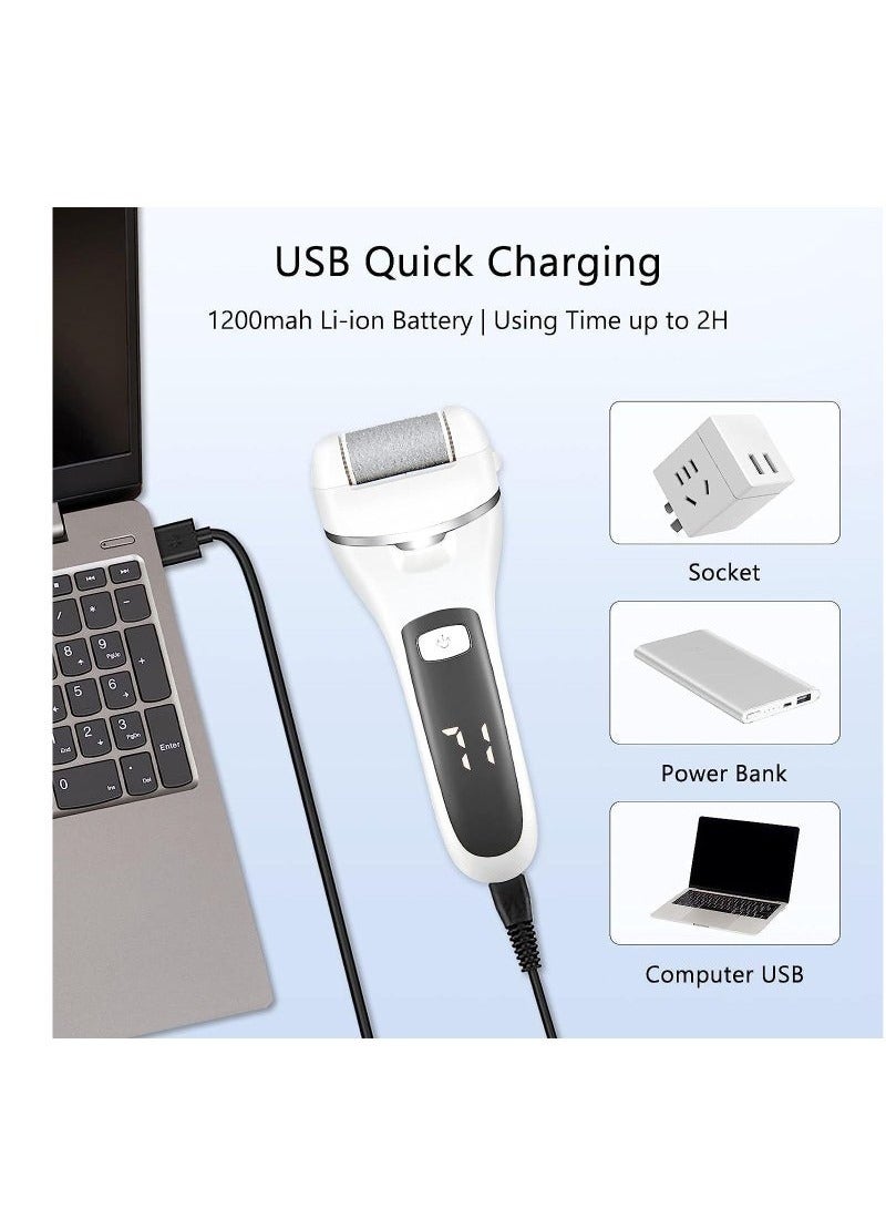 general Electric Callus Remover for Feet, Rechargeable Pedicure Tools Foot Care Feet File, 13 in 1 Callous Remover Kit for Remove Cracked Heels and Dead Skin, with 3 Roller Heads 2 Speed, Battery Display - Image 4