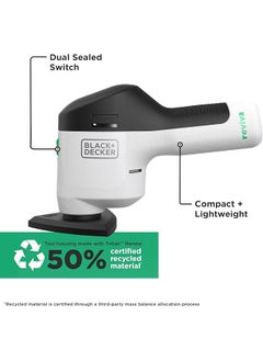 BLACK+DECKER 12V Cordless Sander Eco Made From 50 Percent Recycled Material For Finishing Touches To Diy Needs Revds12C Gb  - Image 2