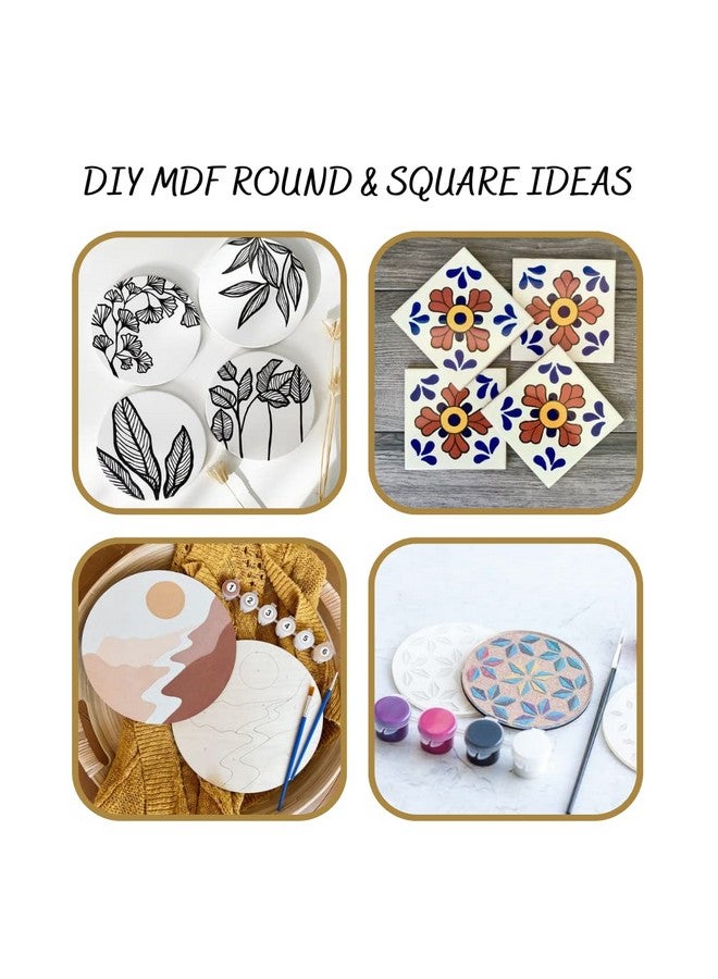 CRAFTER60 DIY MDF Blank Coasters for Art & Craft 4 inch Round & Square 30 Pieces Combo Pack Thickness 3.5MM (Combo- 4 inch Round & Square, 30) - Image 5