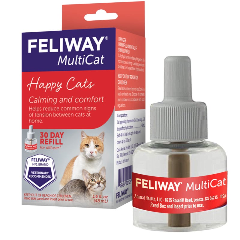 Feliway فيرومون مهدئ للقطط من فيليواي، عبوة قابلة لإعادة التعبئة لمدة 30 يومًا - عبوة واحدة - Image 1