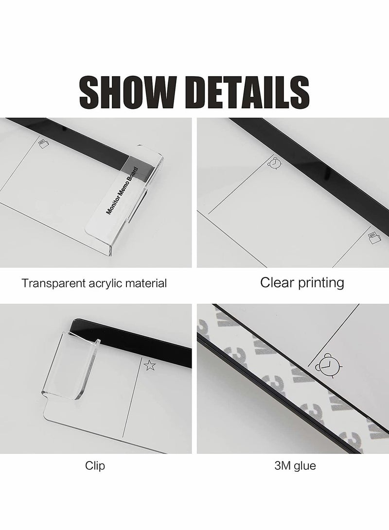 KASTWAVE Monitor Memo Board, 2 Pcs Acrylic Message Memo Boards - Image 4