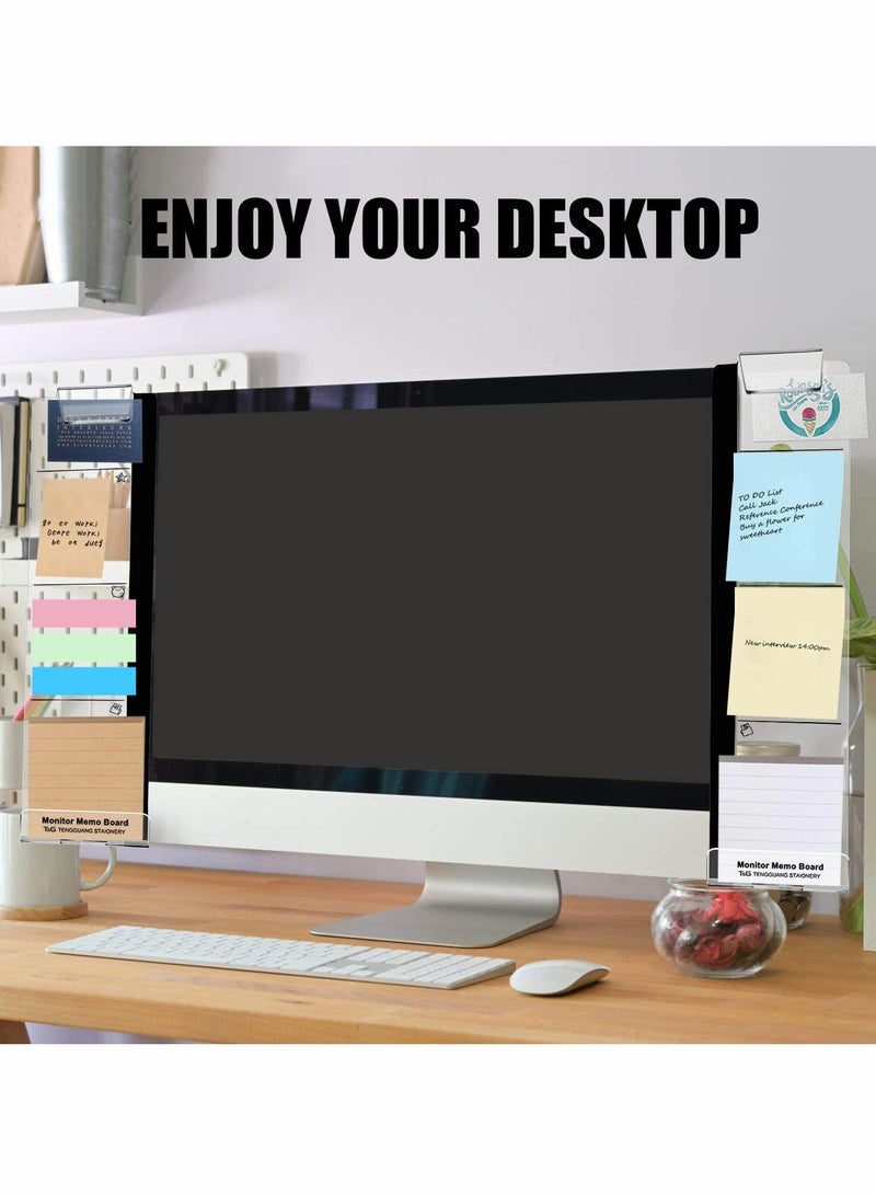 KASTWAVE Monitor Memo Board, 2 Pcs Acrylic Message Memo Boards - Image 5
