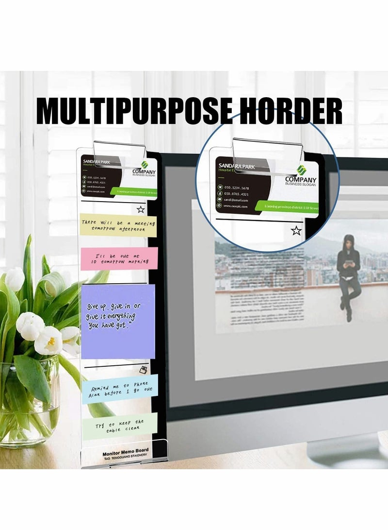 KASTWAVE Monitor Memo Board, 2 Pcs Acrylic Message Memo Boards - Image 2