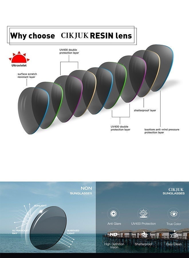 سِيكجُوك نظارات فاخرة كبيرة الحجم للرجال والنساء بتصميم مبتكر وموضة عصرية تتميز بحماية UV400 من الأشعة فوق البنفسجية. هذه النظارات الشمسية العالية الجودة تشمل تصميمات نسائية ورجالية تناسب جميع الأذواق. أسود - Image 3