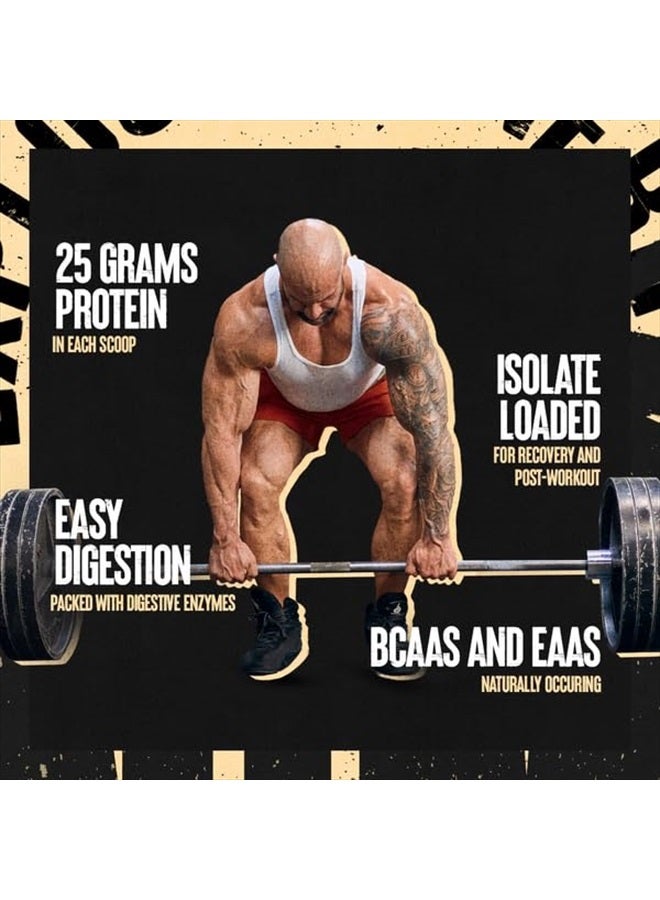 ANIMAL مسحوق بروتين واي معزول - محمّل لبناء العضلات واستعادة العافية قبل وبعد التمرين مع إنزيمات هضمية للرجال والنساء - 25 جرام بروتين، طعم رائع، سكر منخفض - كعكة القرفة المغطاة 4 أرطال - Image 4