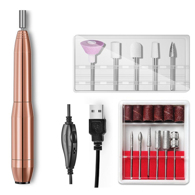 Aluminum Alloy Nail Polishers Nail Remover USB Electric Sanding Pen Remove Nail Polish Grinder - Image 1