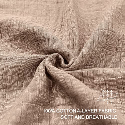 SE SOFTEXLY Muslin Throw Blanket, 100% Cotton Blankets for Adults and Baby, 4-Layer Soft Breathable Bed Throw Blankets All Season,King Size Blanket (90"x102", Coffee) - Image 2