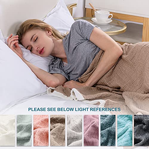 SE SOFTEXLY Muslin Throw Blanket, 100% Cotton Blankets for Adults and Baby, 4-Layer Soft Breathable Bed Throw Blankets All Season,King Size Blanket (90"x102", Coffee) - Image 5