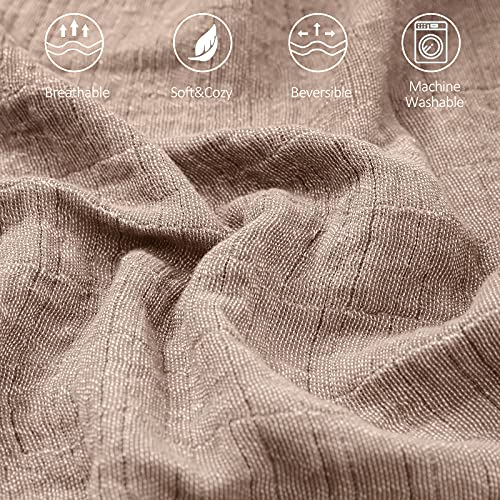 SE SOFTEXLY Muslin Throw Blanket, 100% Cotton Blankets for Adults and Baby, 4-Layer Soft Breathable Bed Throw Blankets All Season,King Size Blanket (90"x102", Coffee) - Image 3