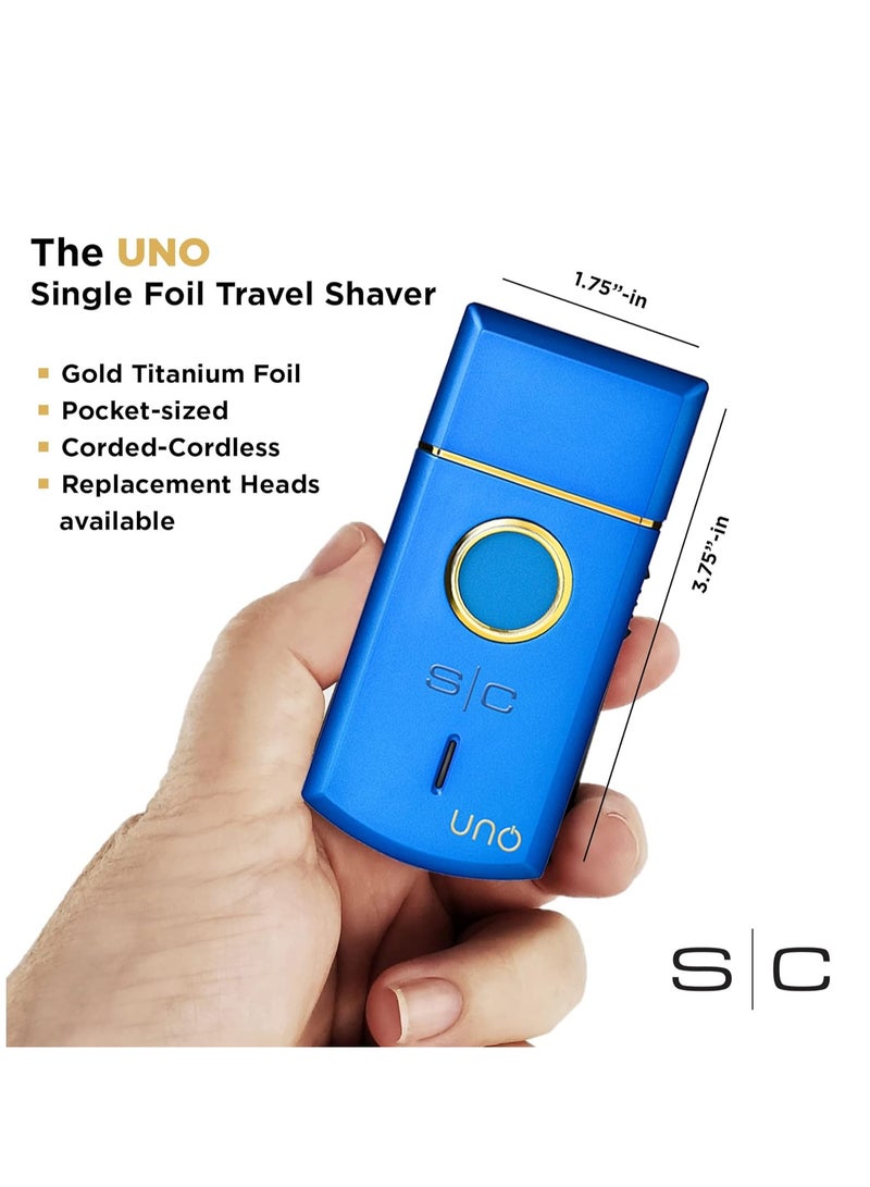 StyleCraft Uno Single Foil Shaver USB Rechargeable Travel Size Blue - Image 2