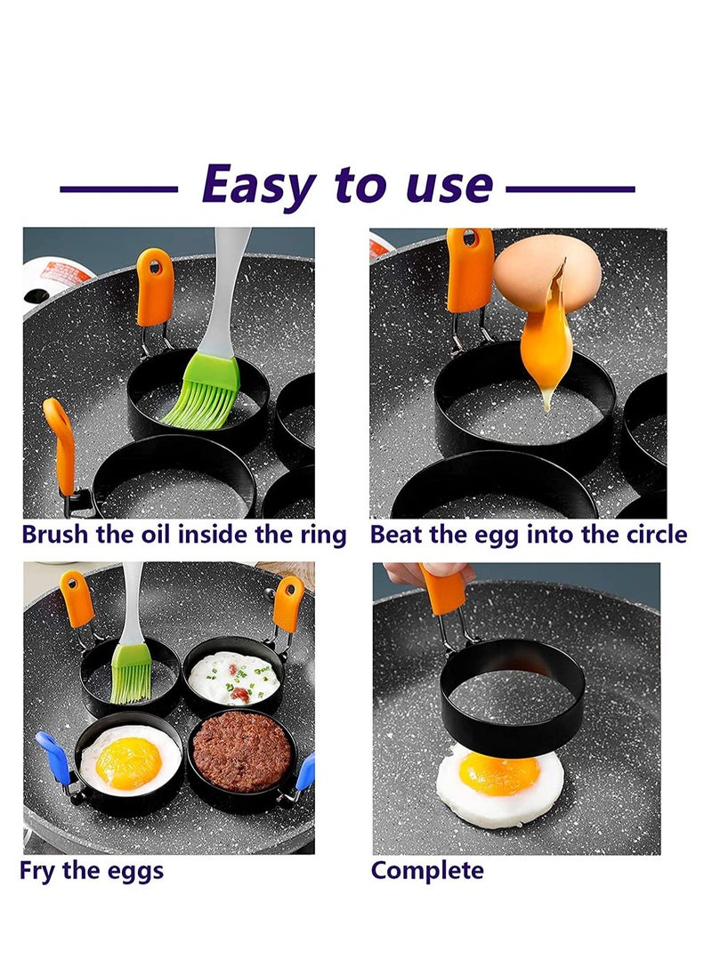 SYOSI Egg Ring 2 Pack Stainless Steel Egg Cooking Rings Set Round Omelette Mold for Frying Egg English Muffins Pancake Sandwiches Breakfast Household Mold Muffins Pancake Sandwich Hamburger  - Image 3