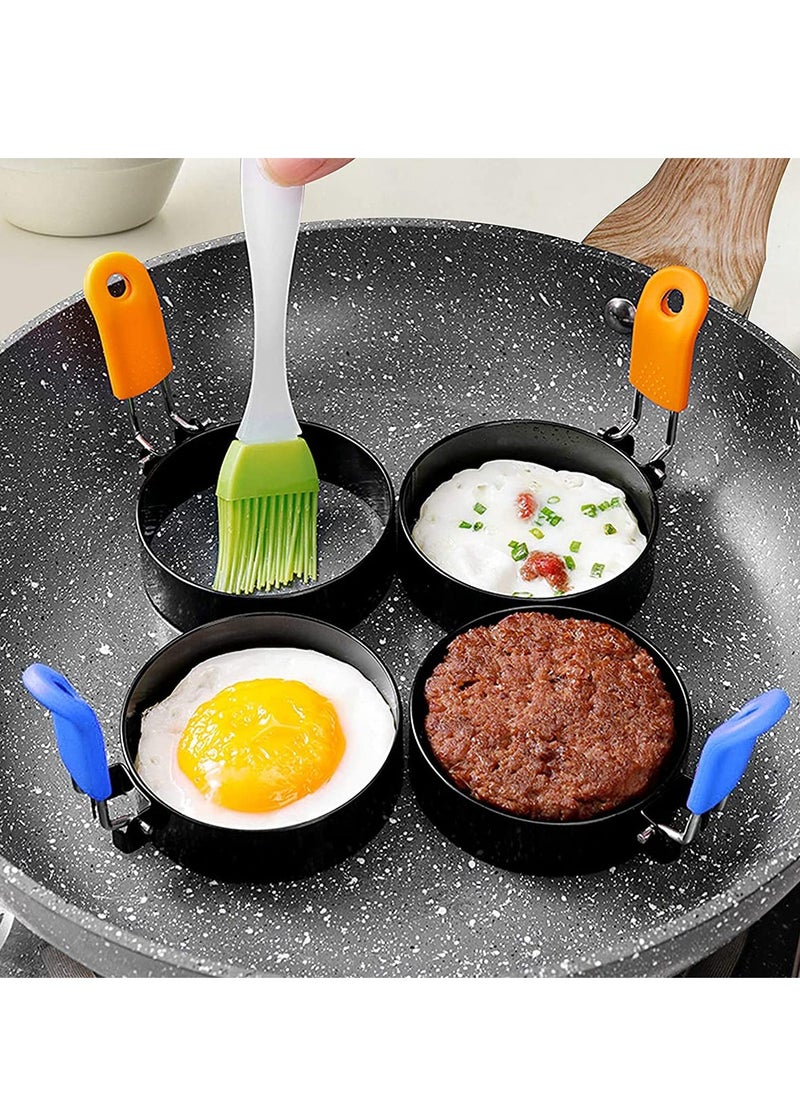 SYOSI Egg Ring 2 Pack Stainless Steel Egg Cooking Rings Set Round Omelette Mold for Frying Egg English Muffins Pancake Sandwiches Breakfast Household Mold Muffins Pancake Sandwich Hamburger  - Image 4