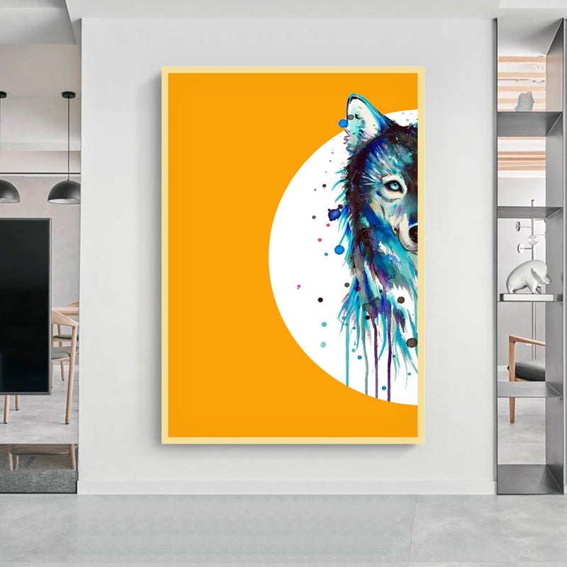 Marktna One canvas print of a wolf design with a hollow frame, measuring (40×60) - Image 3