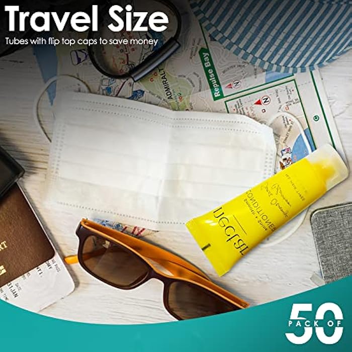 World Amenities - Nectar Bulk Conditioner | 50 Count, 1 oz | Sweet Orange Blossom, Mini Travel Size Toiletries (100% Recyclable Tube with Flip Top Cap) Hotel Amenities, Airbnb Rentals. - Image 3