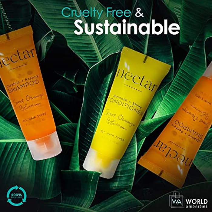 World Amenities - Nectar Bulk Conditioner | 50 Count, 1 oz | Sweet Orange Blossom, Mini Travel Size Toiletries (100% Recyclable Tube with Flip Top Cap) Hotel Amenities, Airbnb Rentals. - Image 2