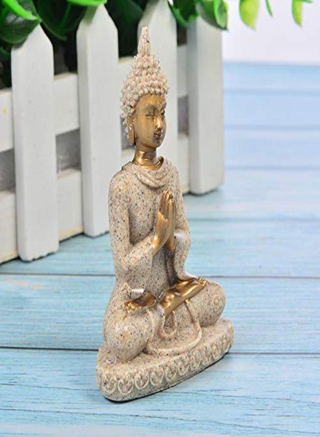 Comimark 1Pcs Handmade Meditation Buddha Statue Sandstone Sculpture Figurine - Image 4