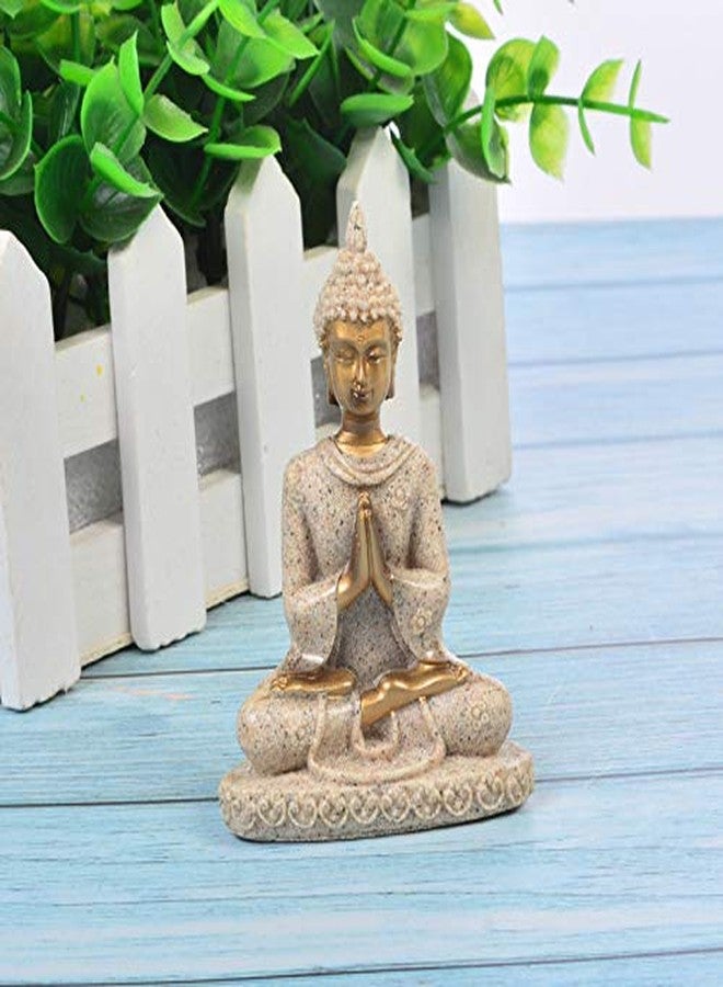 Comimark 1Pcs Handmade Meditation Buddha Statue Sandstone Sculpture Figurine - Image 2