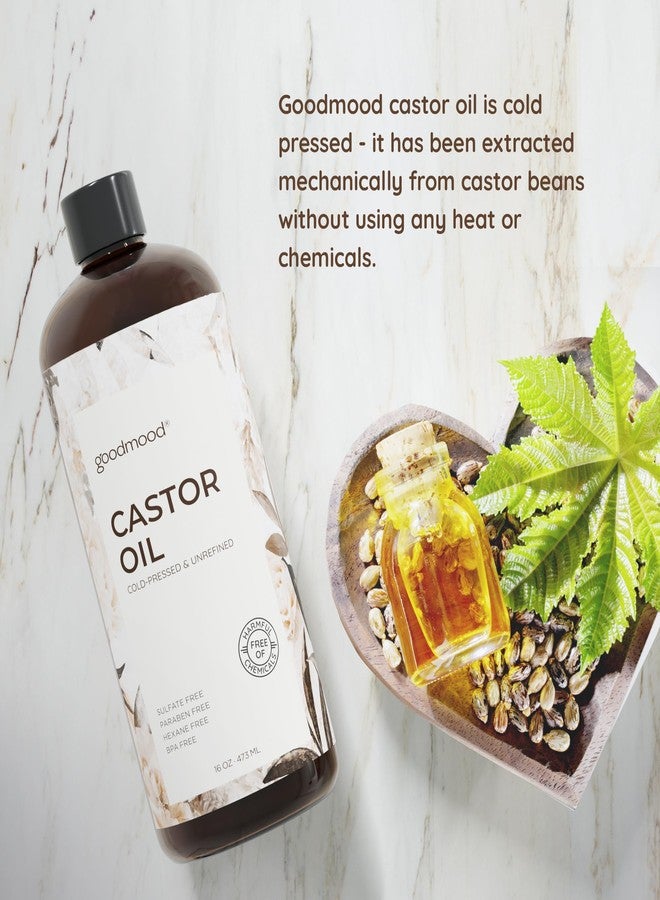 GOODMOOD Castor Oil Cold Pressed for Skin, for Body, for Hair Growth, for Face, for Eyelashes, Hair Growth Serum, Aceite de Ricino 100 Puro y Natural Oil Wrap Stomach 16oz - Image 2