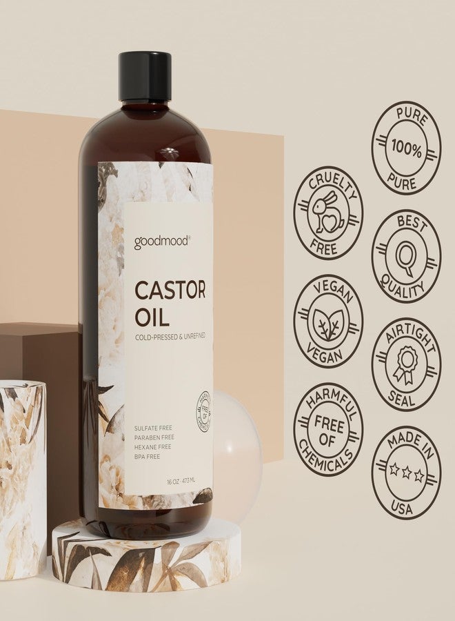 GOODMOOD Castor Oil Cold Pressed for Skin, for Body, for Hair Growth, for Face, for Eyelashes, Hair Growth Serum, Aceite de Ricino 100 Puro y Natural Oil Wrap Stomach 16oz - Image 5