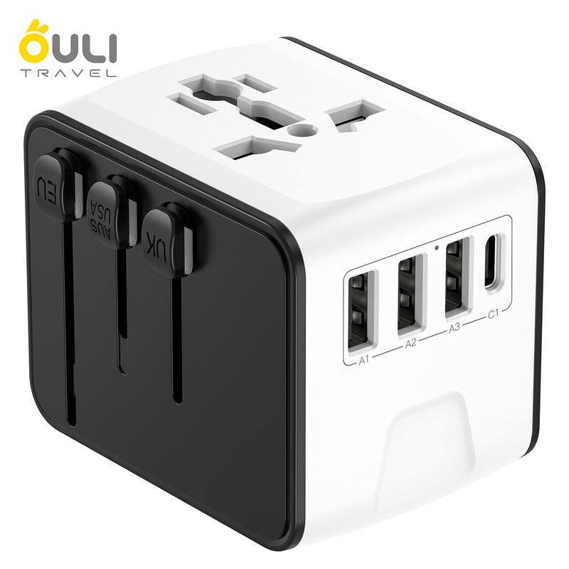 New Smart Recognition Output Converter Plug with 3 USB + TYPE-C for International Travel, Business, and Study Abroad