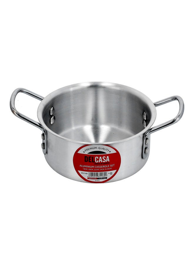 DELCASA 5-Piece Casserole Pot Lid And Handle Silver 33x31x26.5cm - Image 3