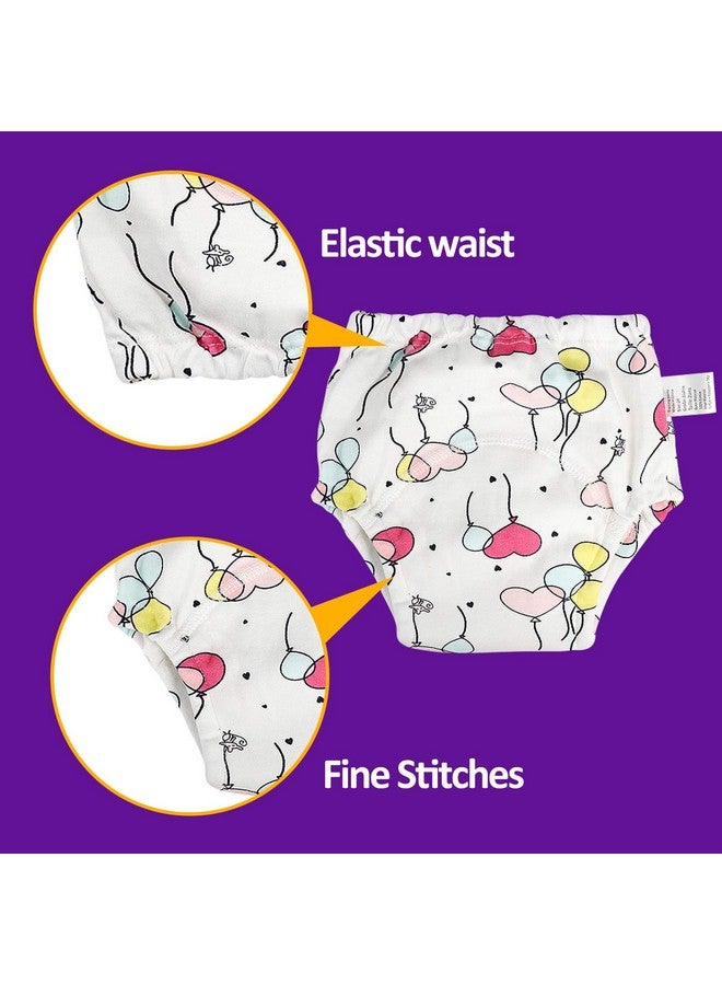 MooMoo Baby 6 Packs Cotton Training Pants Reusable Toddler Potty Training Underwear for Boy and Girl Mermaid-6T Pink - Image 4