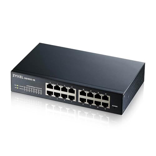 Zyxel 16-Port Gigabit Ethernet Switch | Smart-Managed | Rackmount [GS1900-16] - Image 1