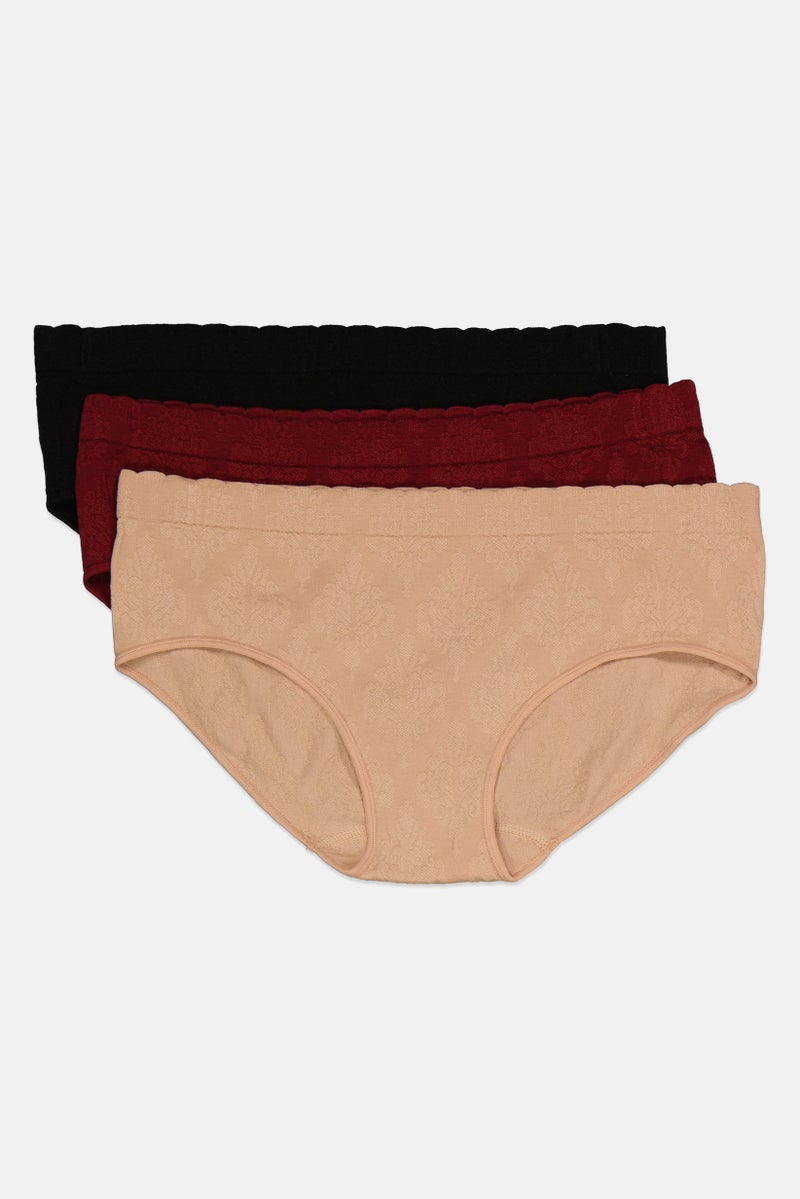 Capezio Women 3Pcs Seamless Brief, Beige  - Image 3
